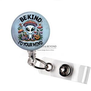 🧠💖 Be Kind To Your Mind Badge Reel | Mental Health Retractable ID Holder